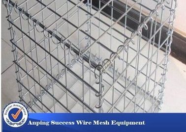 China Silver Galvanized Gabion Mesh Cage / Stone Cage Wire Mesh Easy Install supplier