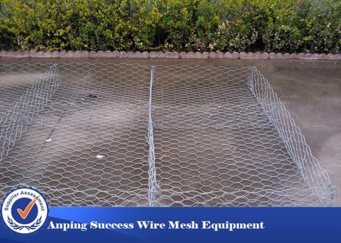 Environment Protecting Gabion Retaining Wall / Hexagonal Wire Netting 8x10 Mm